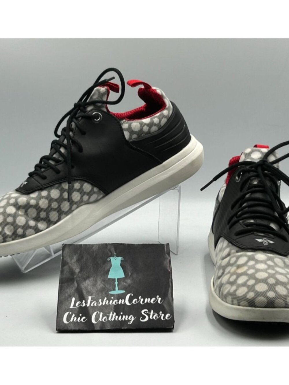 Creative Recreation Men's Black/White Deross  Polka Dot Mesh Sneakers Sz 11 3266